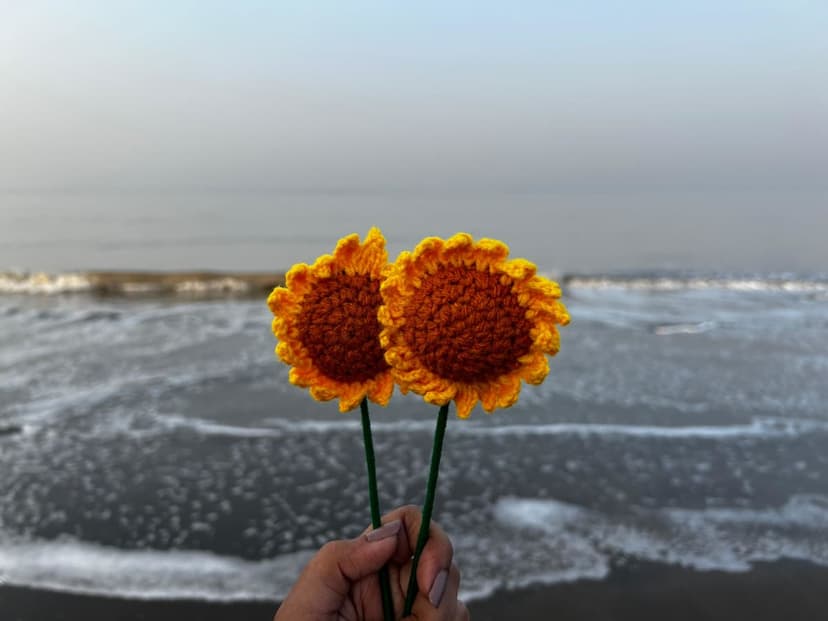 Handmade Crochet Sunflower – Forever Flower — handmade crochet flower, photo 2
