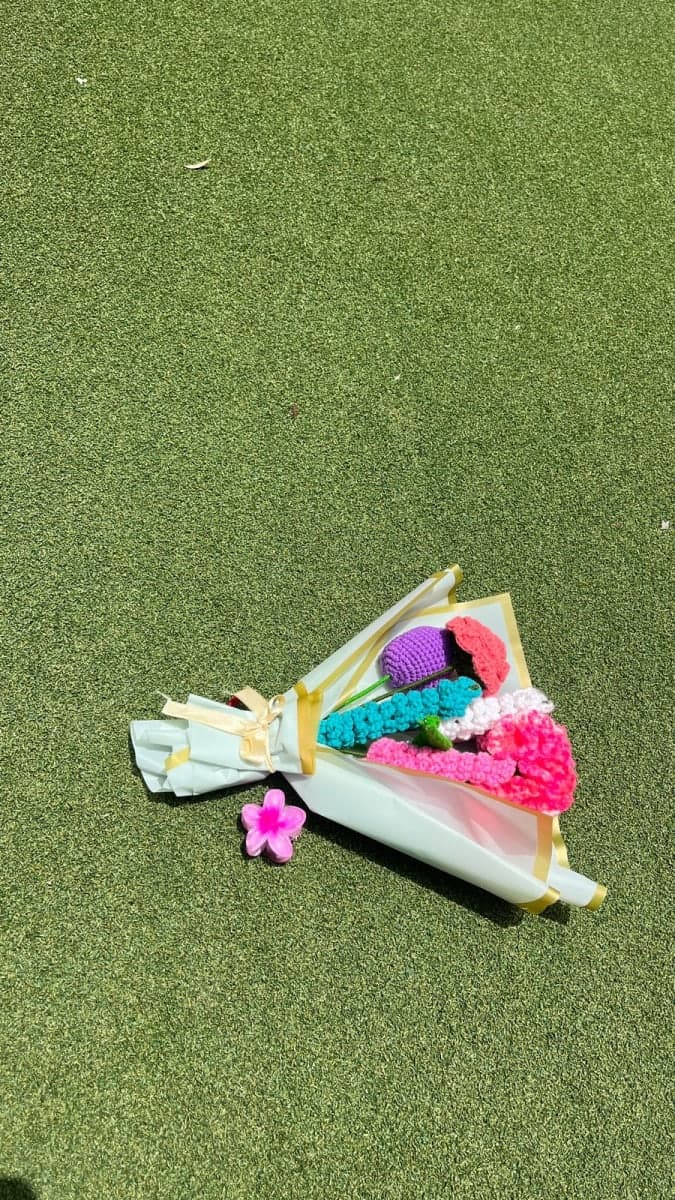 Handmade Crochet Mixed Flower Bouquet — handmade crochet bouquet, photo 3