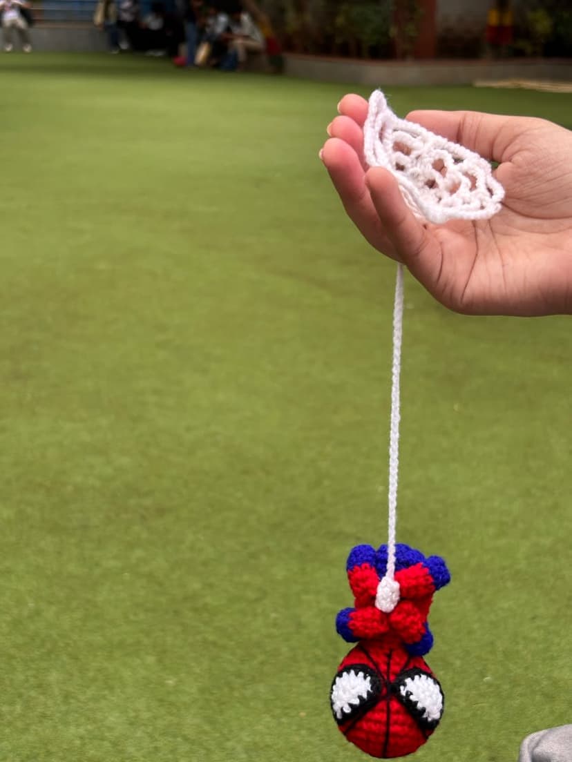 Handmade Crochet Spider-Man Keychain – Cute Keyring — handmade crochet keychain, photo 3