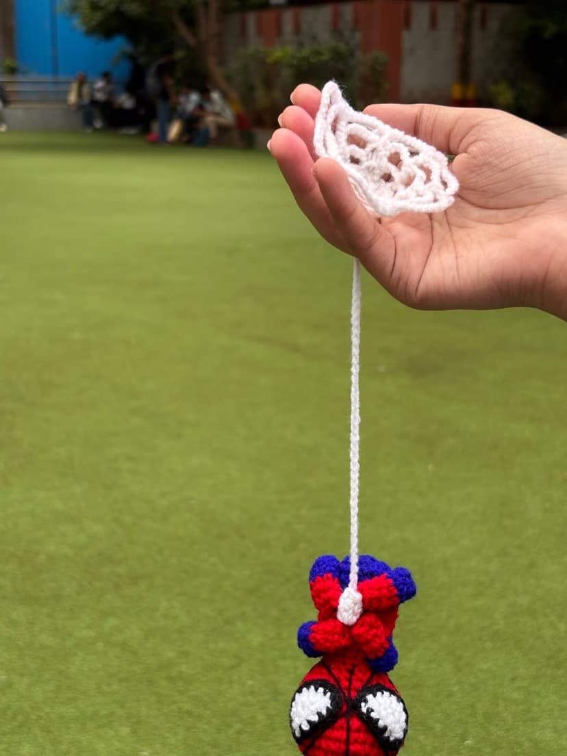 Handmade Crochet Spider-Man Keychain – Cute Keyring — handmade crochet keychain, photo 4