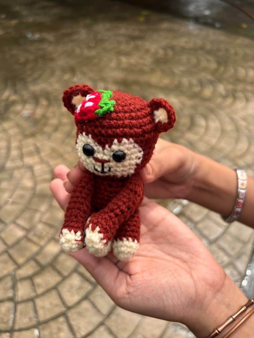 Handmade Crochet Monkey Hanging — handmade custom crochet gift, photo 3