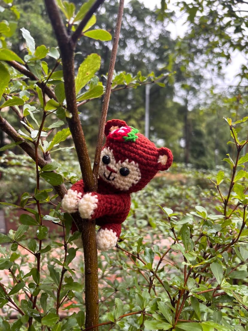 Handmade Crochet Monkey Hanging — handmade custom crochet gift, photo 4