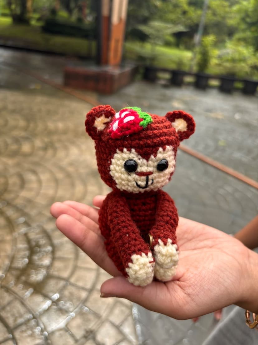 Handmade Crochet Monkey Hanging — handmade custom crochet gift by Nidsscrochet, Mumbai