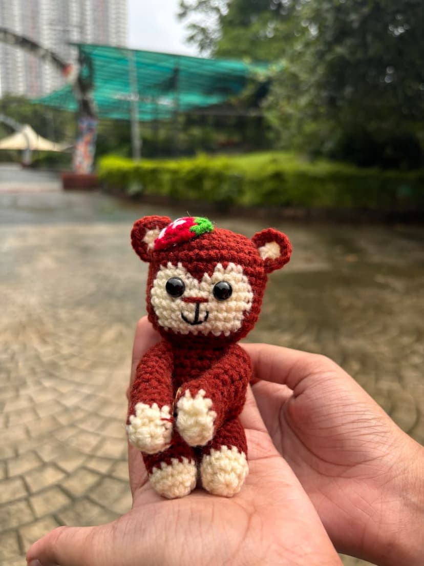 Handmade Crochet Monkey Hanging — handmade custom crochet gift, photo 2
