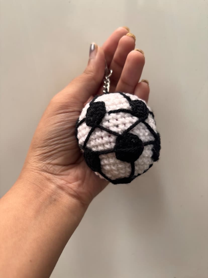 Handmade Crochet Football Keychain — handmade crochet keychain, photo 2