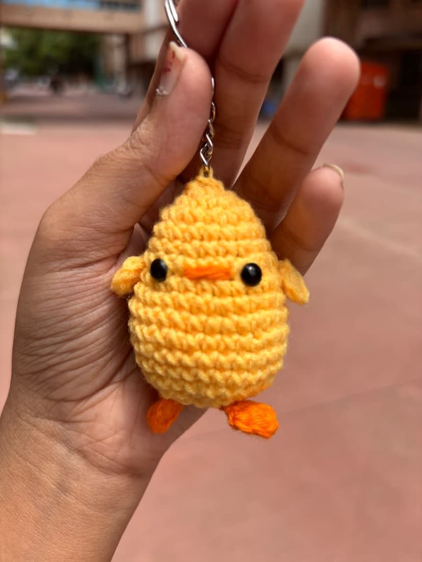 Handmade Crochet Chick Keychain — handmade crochet keychain, photo 2