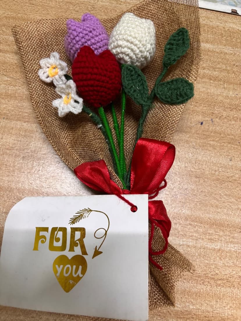 Handmade Crochet Tulip Bouquet – Forever Flowers — handmade crochet flower, photo 2