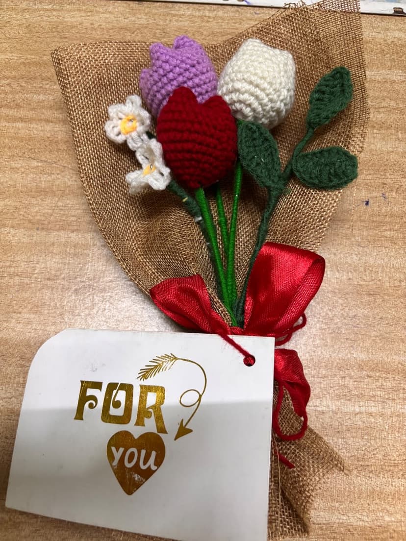 Handmade Crochet Tulip Bouquet – Forever Flowers — handmade crochet flower, photo 3