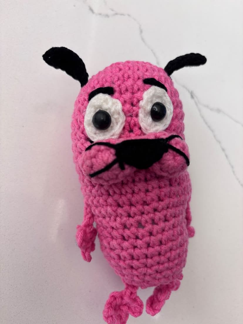 Courage the Cowardly Dog Crochet Keychain — handmade custom crochet gift, photo 3