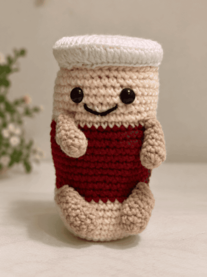 Handmade Crochet Coffee Espresso Plushie — handmade custom crochet gift by Nidsscrochet, Mumbai