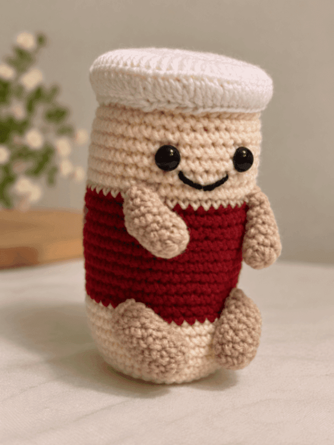 Handmade Crochet Coffee Espresso Plushie — handmade custom crochet gift, photo 2