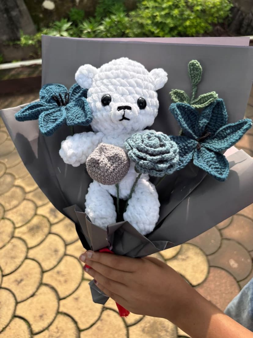 Bunny in Bloom – Custom Crochet Bouquet — handmade custom crochet gift, photo 3