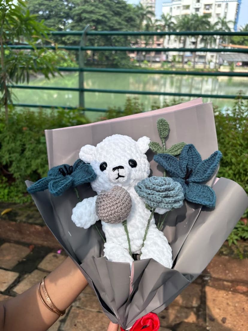 Bunny in Bloom – Custom Crochet Bouquet — handmade custom crochet gift, photo 4