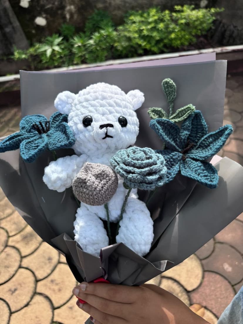 Bunny in Bloom – Custom Crochet Bouquet — handmade custom crochet gift, photo 2