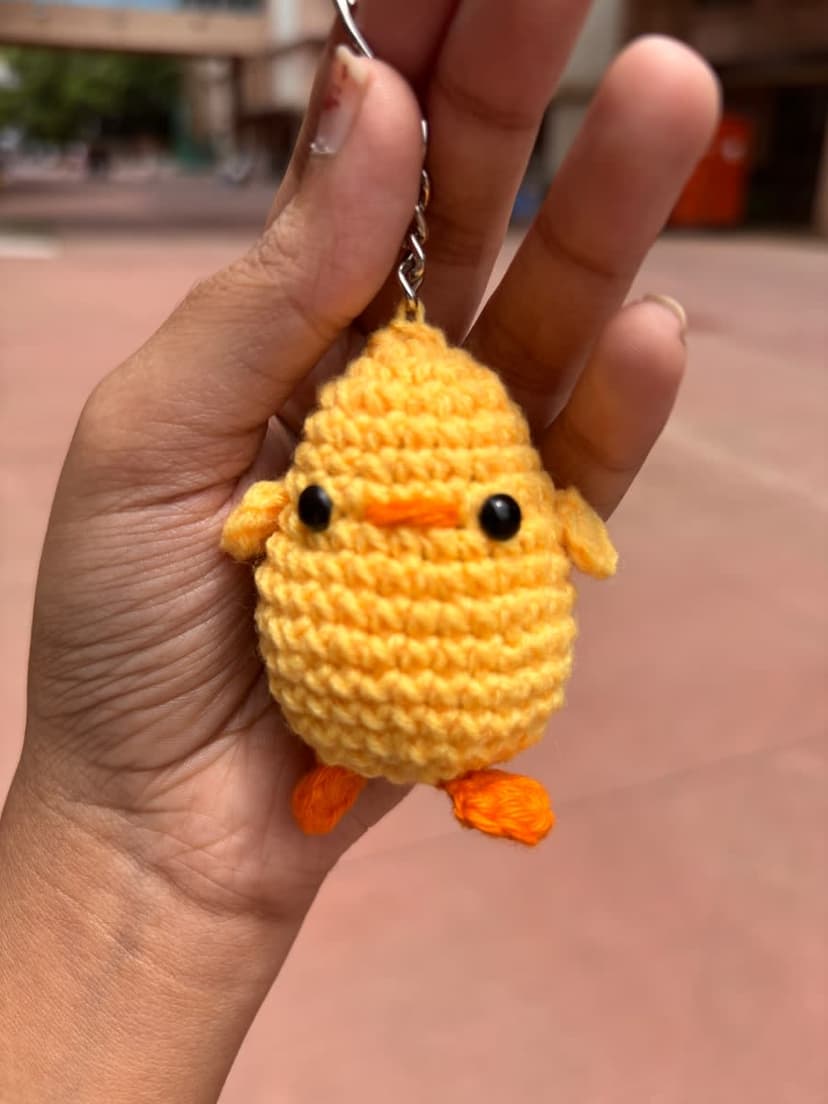 Handmade Crochet Chick Keychain — handmade crochet keychain by Nidsscrochet, Mumbai