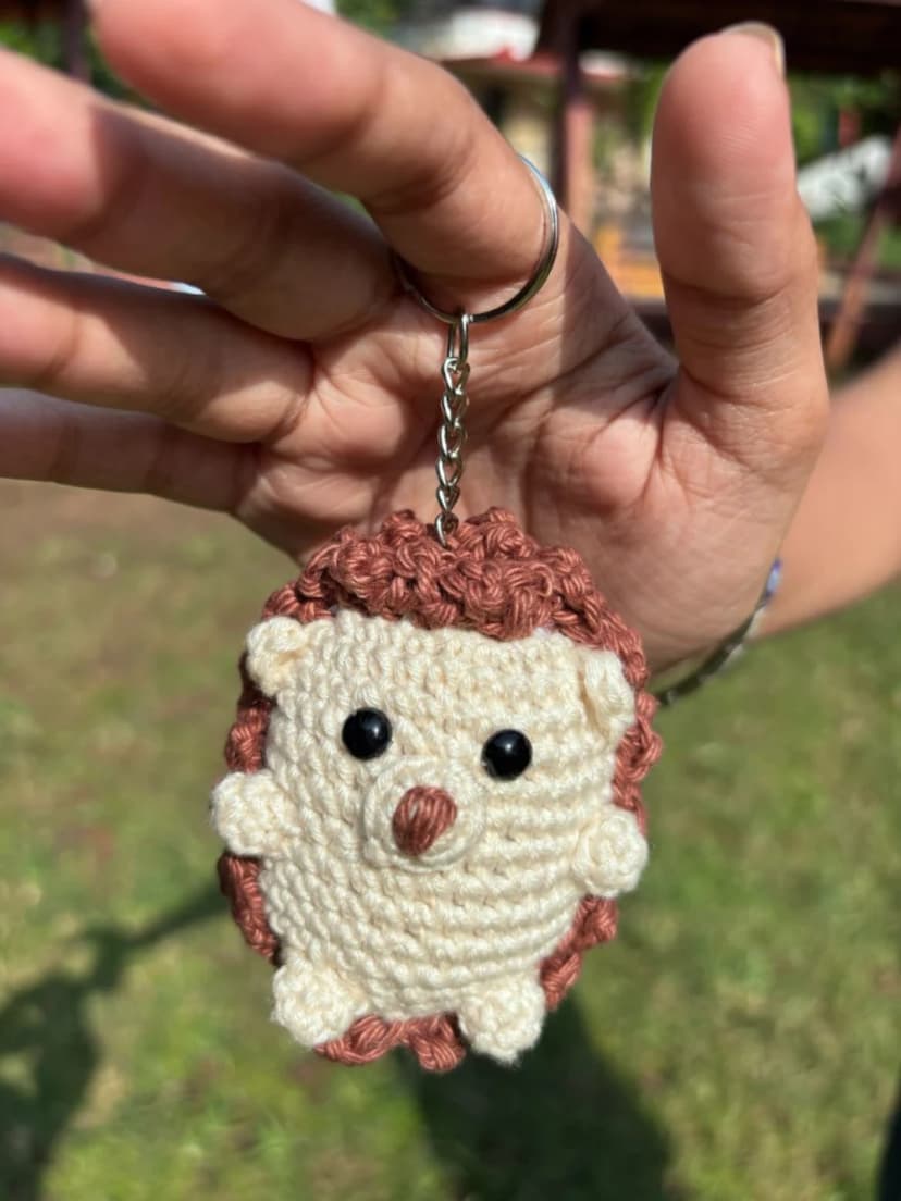 Custom Crochet Hedgehog Keychain