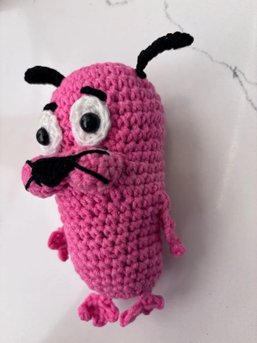 Courage the Cowardly Dog Crochet Keychain